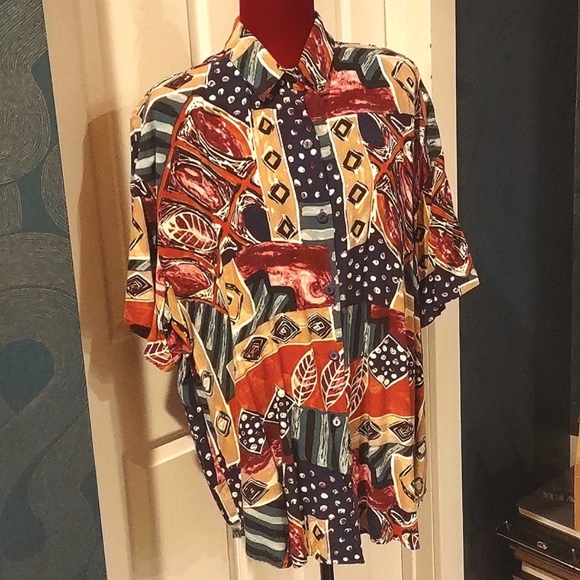 Vintage Caliché Blouse Abstract Leaf - Picture 7 of 12